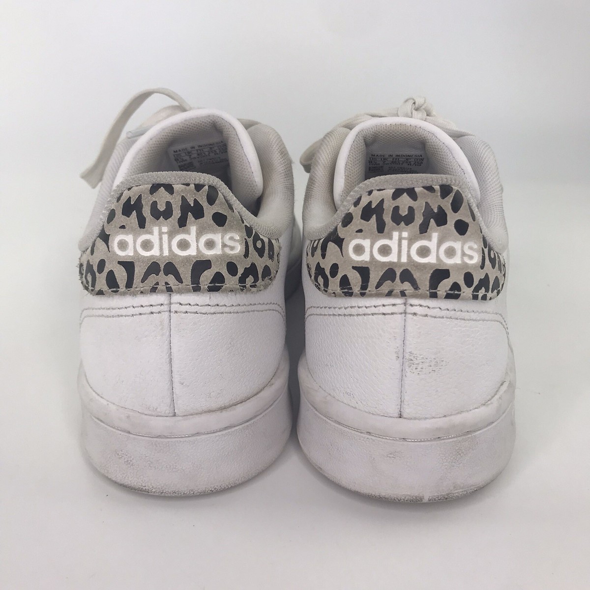 Adidas Grand Court White Leopard Sneakers Shoe FW9779 Women's 8.5 Cloudfoam  | eBay