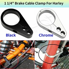 Chrome/Black Handlebar Dual Throttle Brake Cable Clamp For Harley Electra Glide