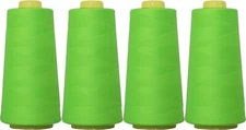 4 BIG CONES NEON GREEN SERGER SEWING THREAD 2750 YD TEX 27 40S/2-THREADART