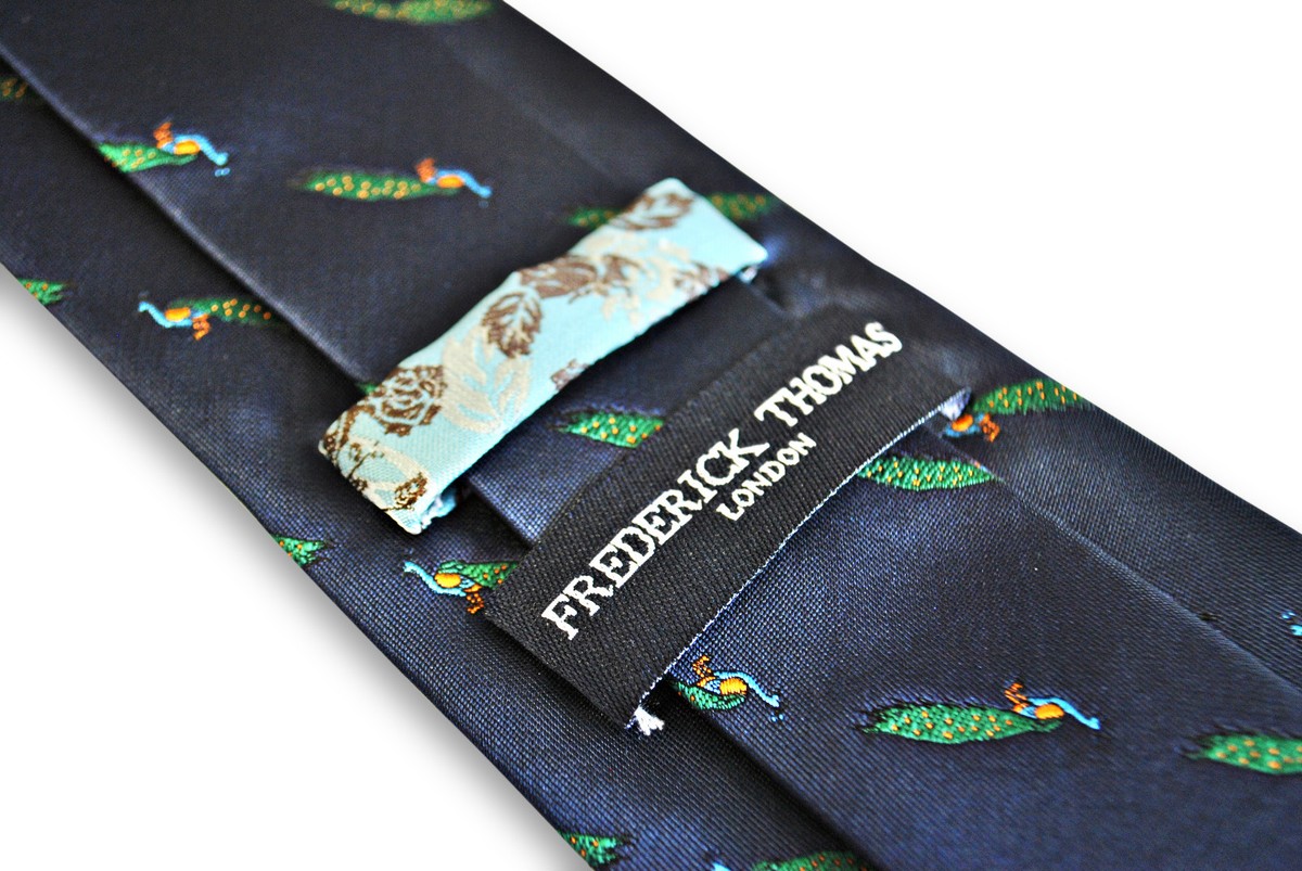 Frederick Thomas Designer Mens Tie - Dark Navy Blue - Foto 8