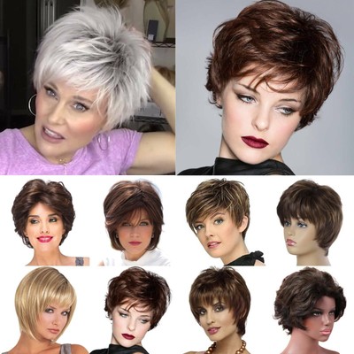 WIG ME UP Damenperücke Kurz – Ombre Look Mit Dunklen Ansätzen, Blond-Strähnen, 25 Cm, Aus Kunstfaser
