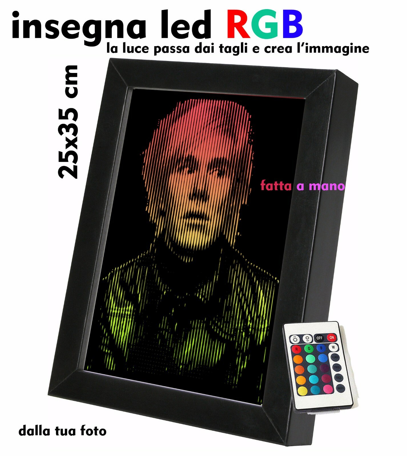Quadro led rgb personalizzato con la tua foto (TAGLIO NO STAMPA) Quadro led rgb personalizzato con la tua foto (TAGLIO NO STAMPA)