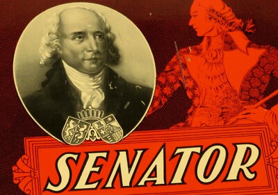 senator tobacco Senator Politics Flat 10 Cigar Tobacco Tin 1930s