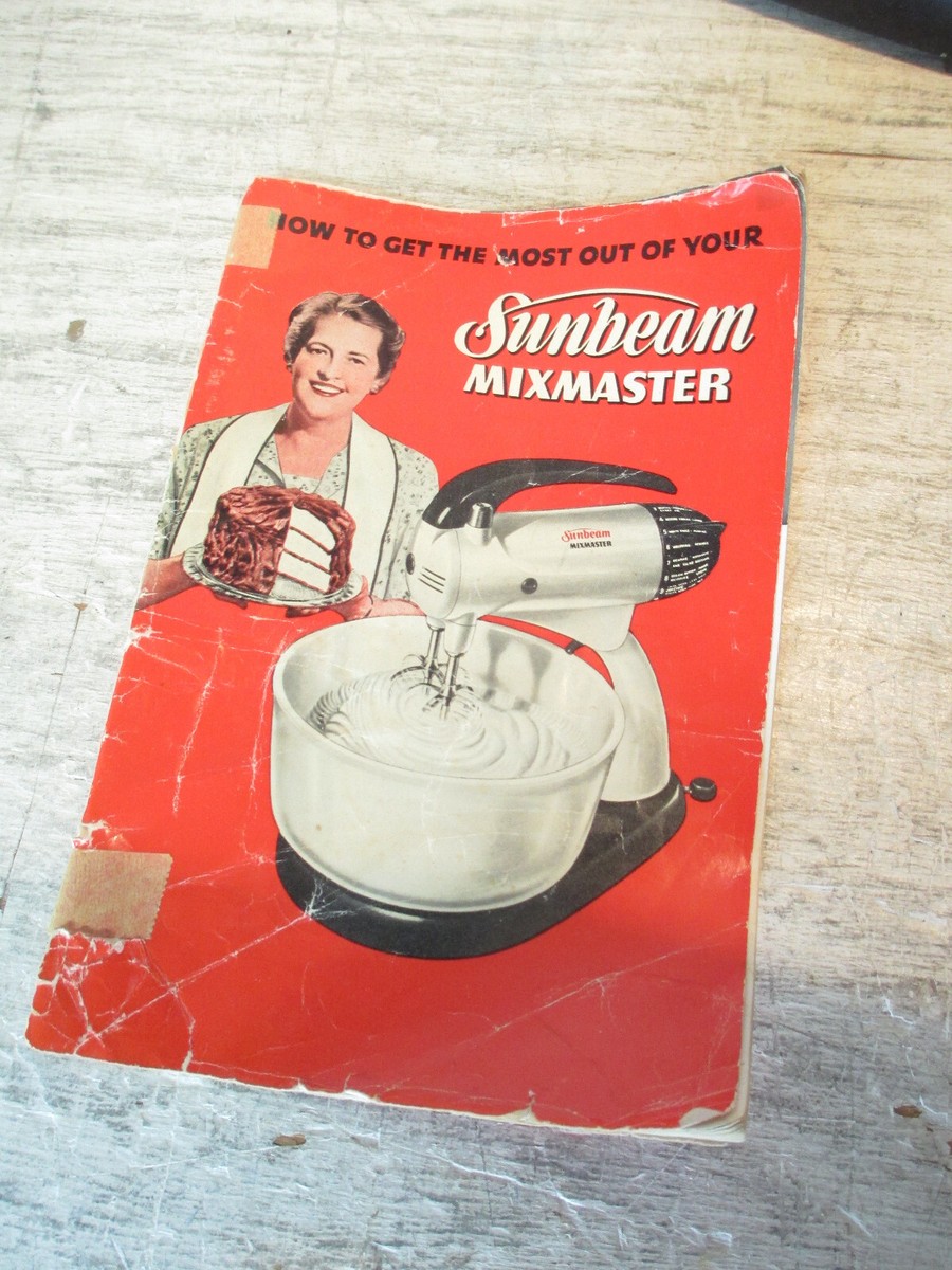 電磁パルスマシン　2ハンドル 中古美品 Vintage 1954 Sunbeam Mixmaster, 2 Bowls, Beaters, White Model 10A