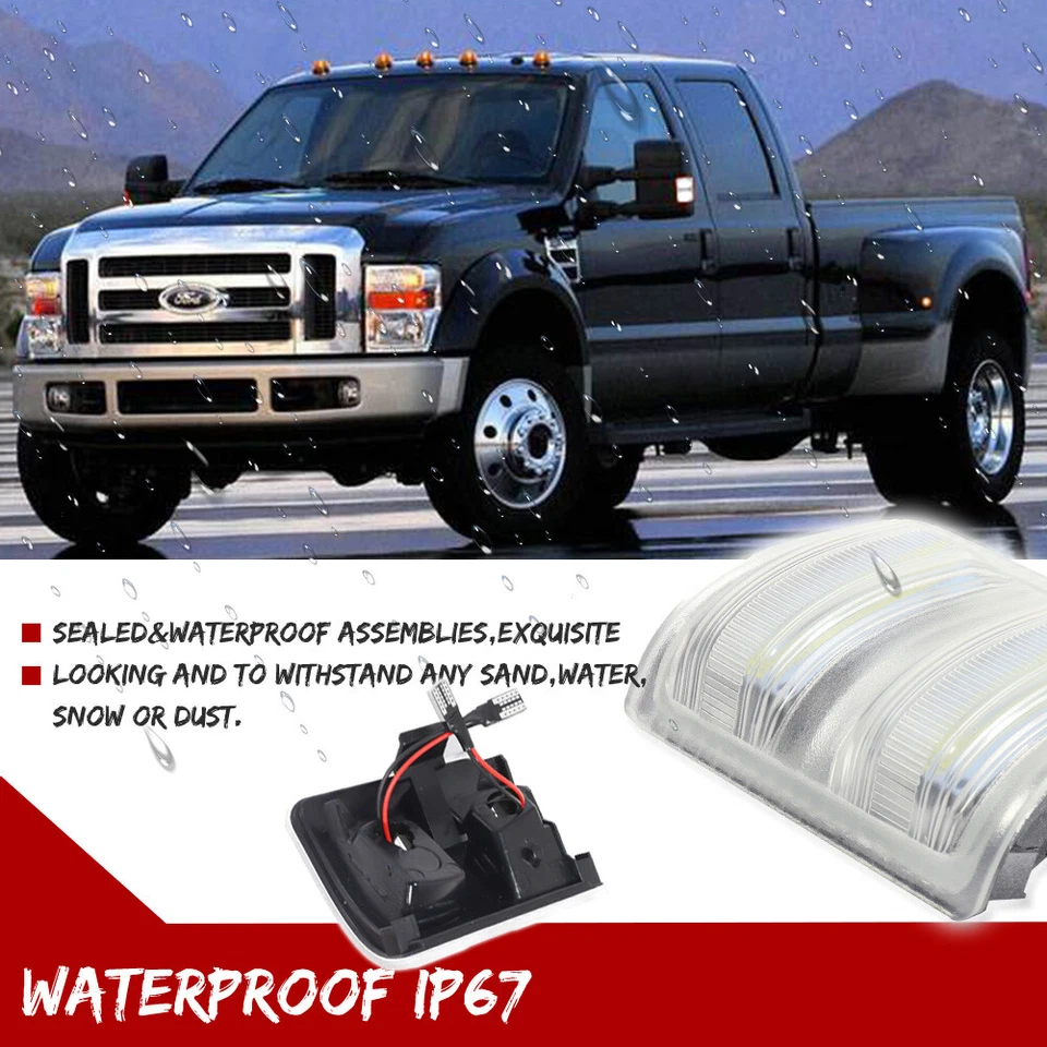 Luzes espelhadas laterais de LED brancas claras Super Duty para 08-16 Ford F250 F350 F450 F550 - Imagem 4 de 4