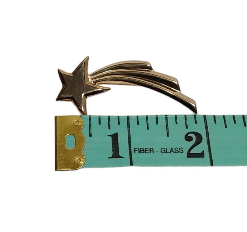 Vintage Shooting Star Brooch Pin Gold Tone - image 2