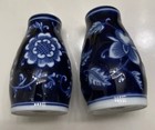 Pier 1 Imports Mandarin Blue & White Salt & Pepper Shakers Set Porcelain 3 1/2” — photo 1