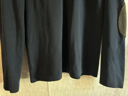 Banana Republic Herren Large Tall 1/4 Reißverschluss Baumwolle Pullover Sweater blau Ellenbogenaufnäher - Bild 11 von 22