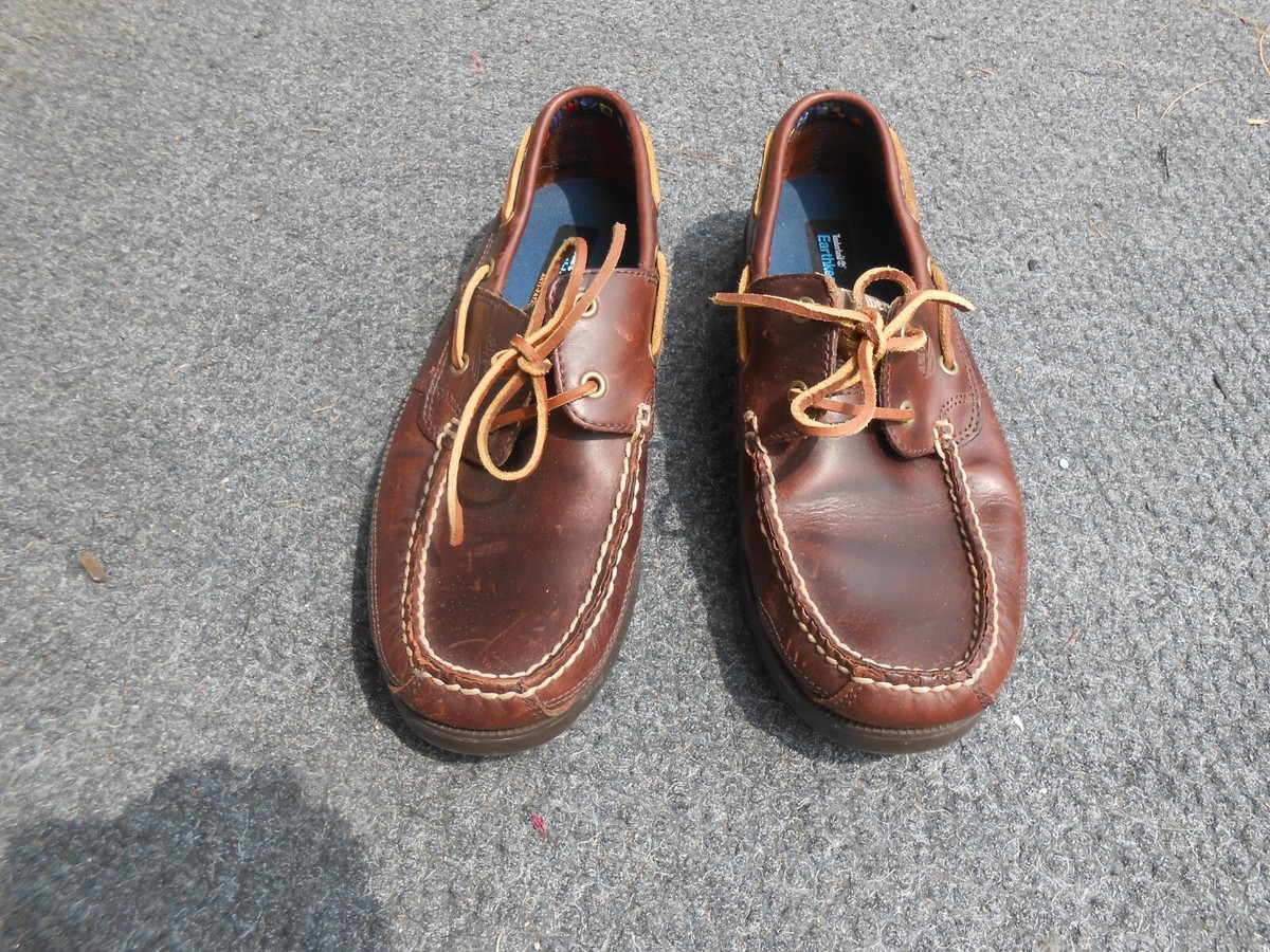 TIMBERLAND EARTHKEEPERS BROWN LEATHER BOAT SHOES 5230R SIZE  display picture 3