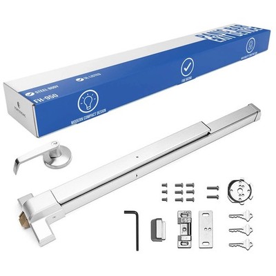 FORTSTRONG 31'' Commercial Push Bar Panic Exit Device (Silver) - Panic Bars for