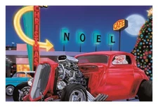 Santa's Blown Coupe Noel Christmas Cafe Cards #OX10868  (10 PACK) W/ENVELOPES