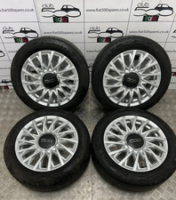 Fiat 500 15" Alloy Wheels 52009577 Genuine With Centre Caps