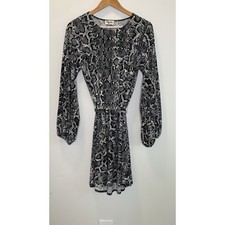 $148 Show Me Your Mumu Snakeskin Geller Stretch Mini Dress Black Women's Size S