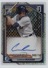 2024 Bowman Chrome Prospect HTA Choice Refractor 40/150 Carson Rucker Auto 16e6