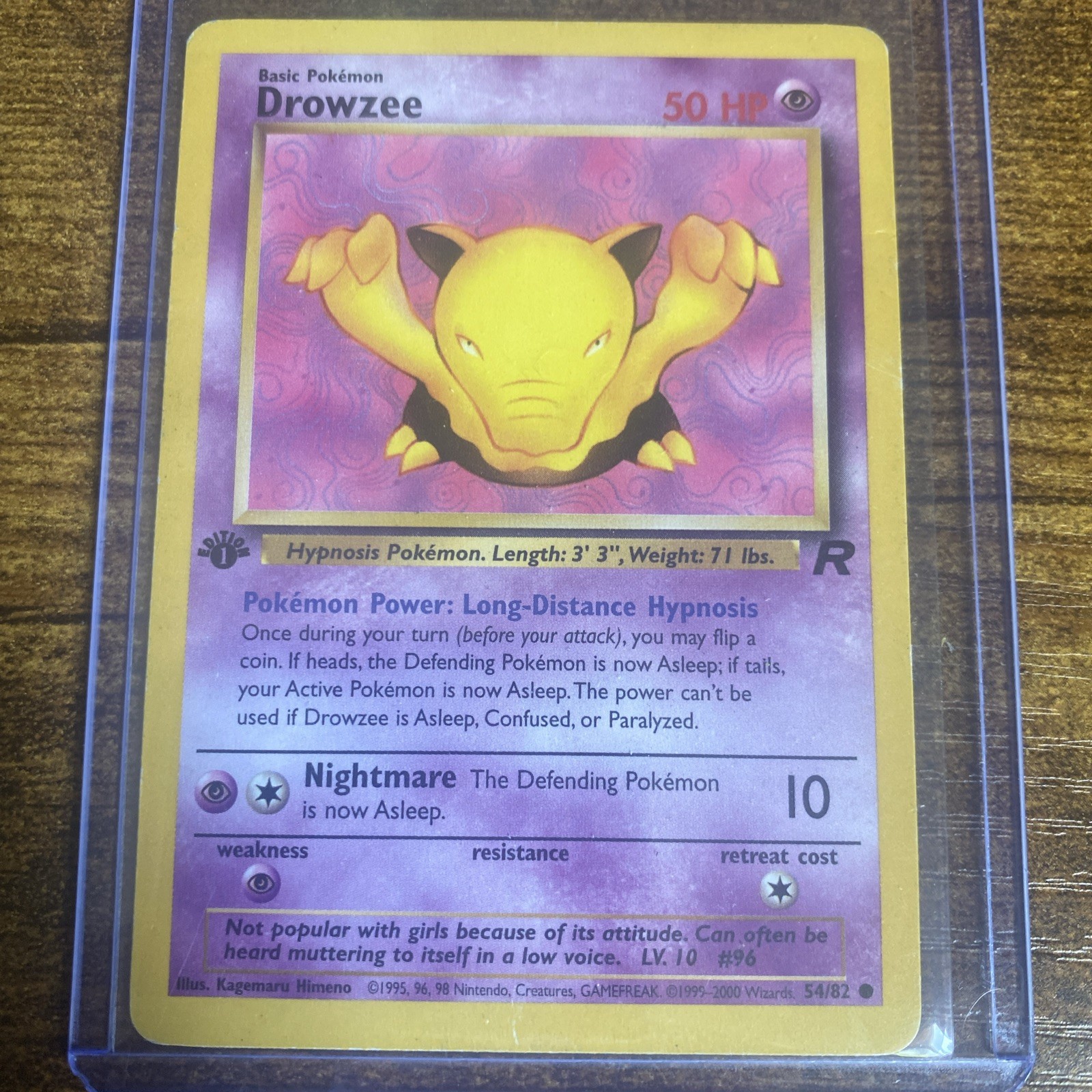 Pokemon TCG Card - Drowzee - 54/82 - Rocket - 1st Edition - LP - WOTC 2000