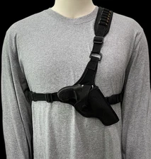For 2" CHARTER ARMS 22 38 357, Right Hand CHEST Holster with Ammo Loops