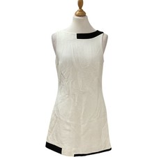 Versus Gianni Versace White Mini Cotton Blend Dress Italian Size 44 UK 10/12