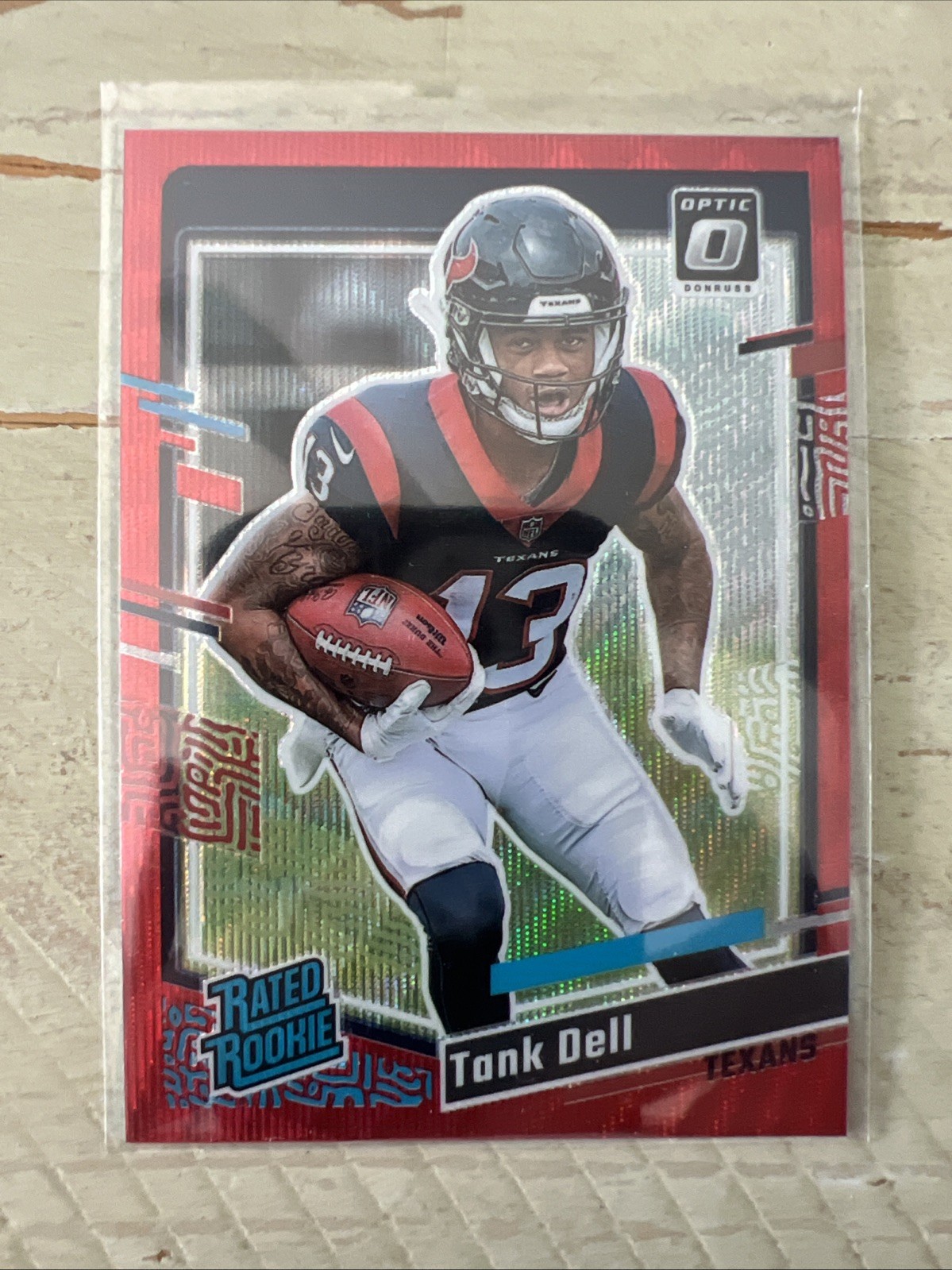 2023 Panini Donruss #341 TANK DELL Rated Rookie Optic Preview Red Wave
