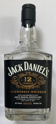 Jack Daniels 12 Year Old whiskey empty Bottle and Cork, Nice Labels!!