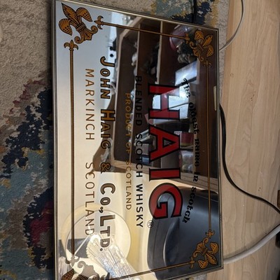 Vintage Haig Blended Scotch Whiskey Bar Mirror Sign Man Cave!!