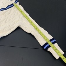 Polo Ralph Lauren - Iconic Cricket Cable Knit Cream Navy Sweater - Size: XL
