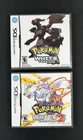 Nintendo DS Authentic Pokémon White Version 1 And 2 W/ Cases No Booklet Clean