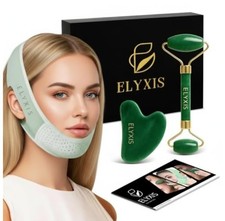 Kit Premium 3 en 1 Quartz Naturel Pierre Gua Sha, Rouleau et Gaine visage 