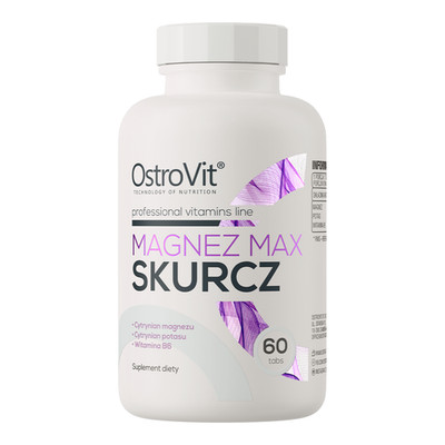 OstroVit Magnesium Max Krampf 60 Tabletten Vegan Magnesium Kalium Vitamin B6 Pro