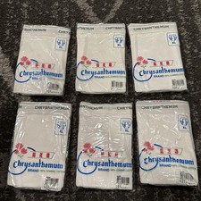 VTG 6 Pairs Chrysanthemum Men s Briefs Underwear Combed Cotton XL Sealed New