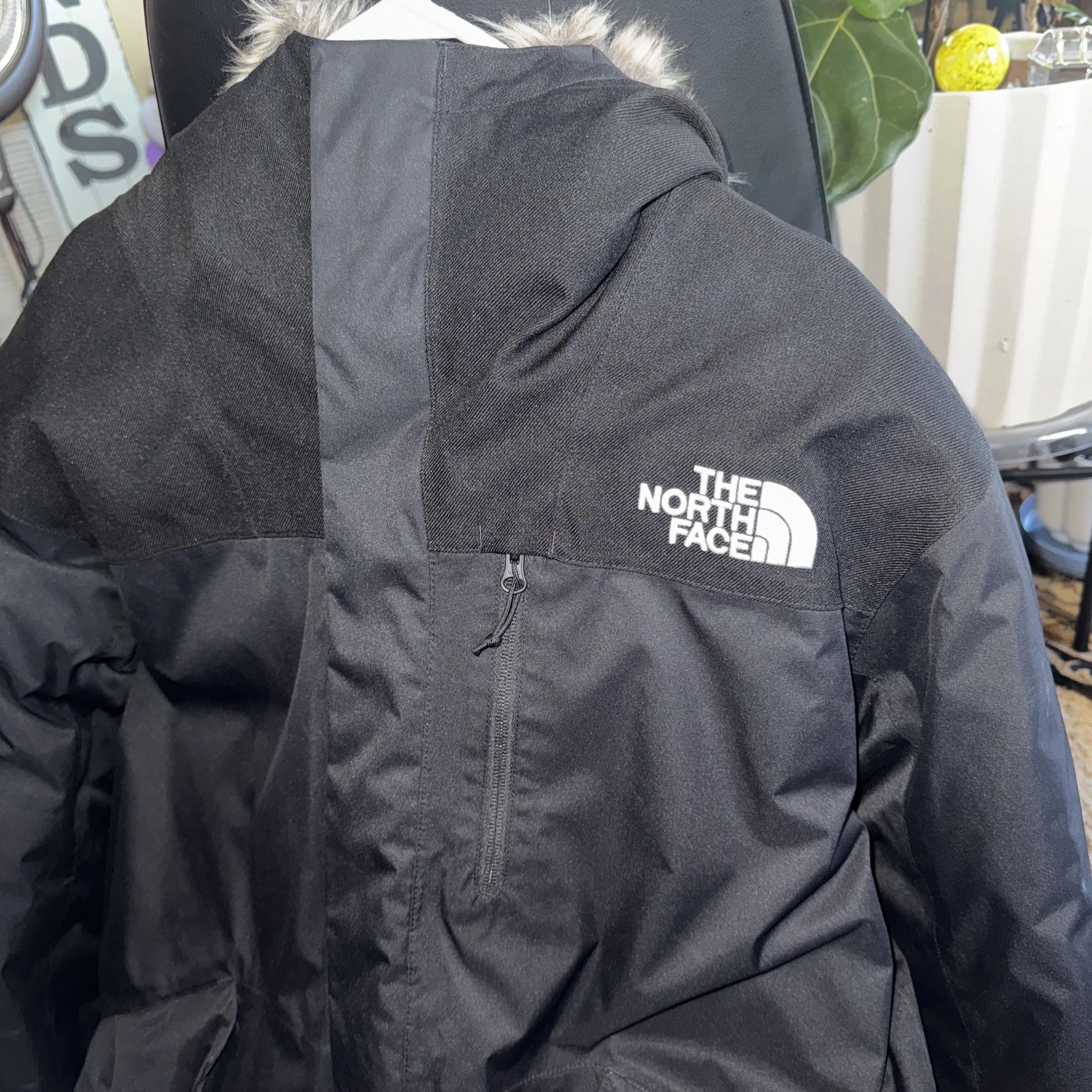 Mens The North Face Down Parka Insulated Winter Jacket Black XL