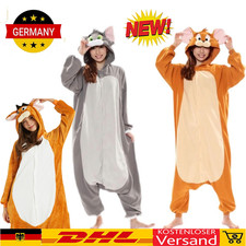 Tom Cat Jerry Mouse Cartoon Overall Männer Frauen Anime Karneval Cosplay Flanell