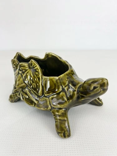 Vintage MCCOY Turtle Planter Shaped Mid Century Pottery Ceramic Pot Tortoise MCM