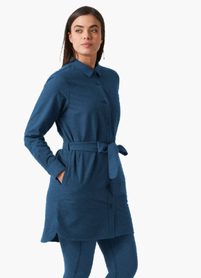 Helly Hansen Organic Flannel Shirt Dress Ocean Size M