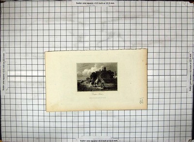 Original alter antiker Druck Drapierer Thanet Kirche Pferde 1817 Gravur 19.