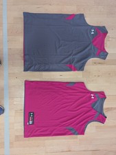 Under Armour Pink And Gray Reversible Mens Basketball Jerseys Blank Team Set lot