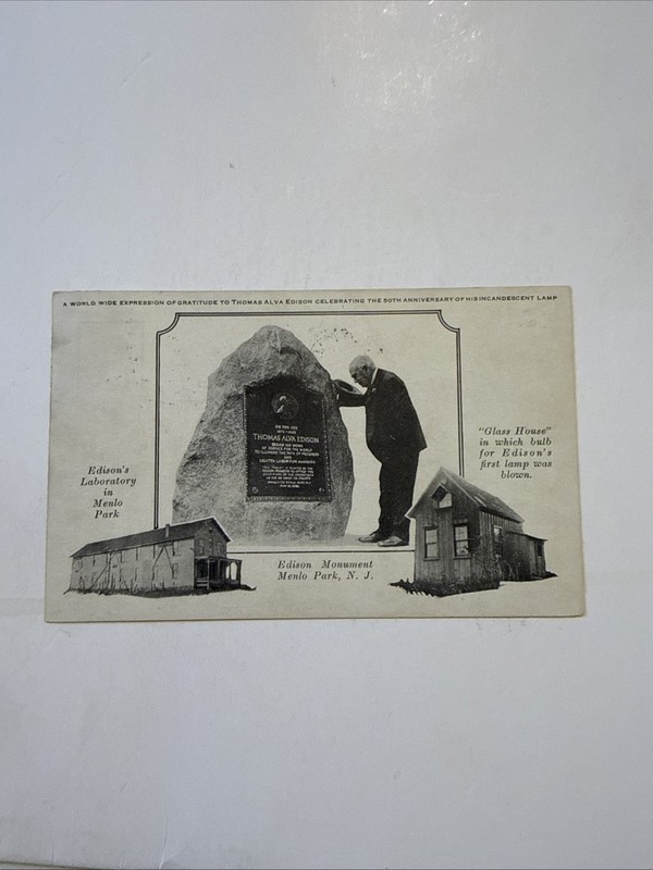 SCOTT 654 2¢ Edison Electric Light-1929 FDC - Planty #5A on Postcard SEE Reverse