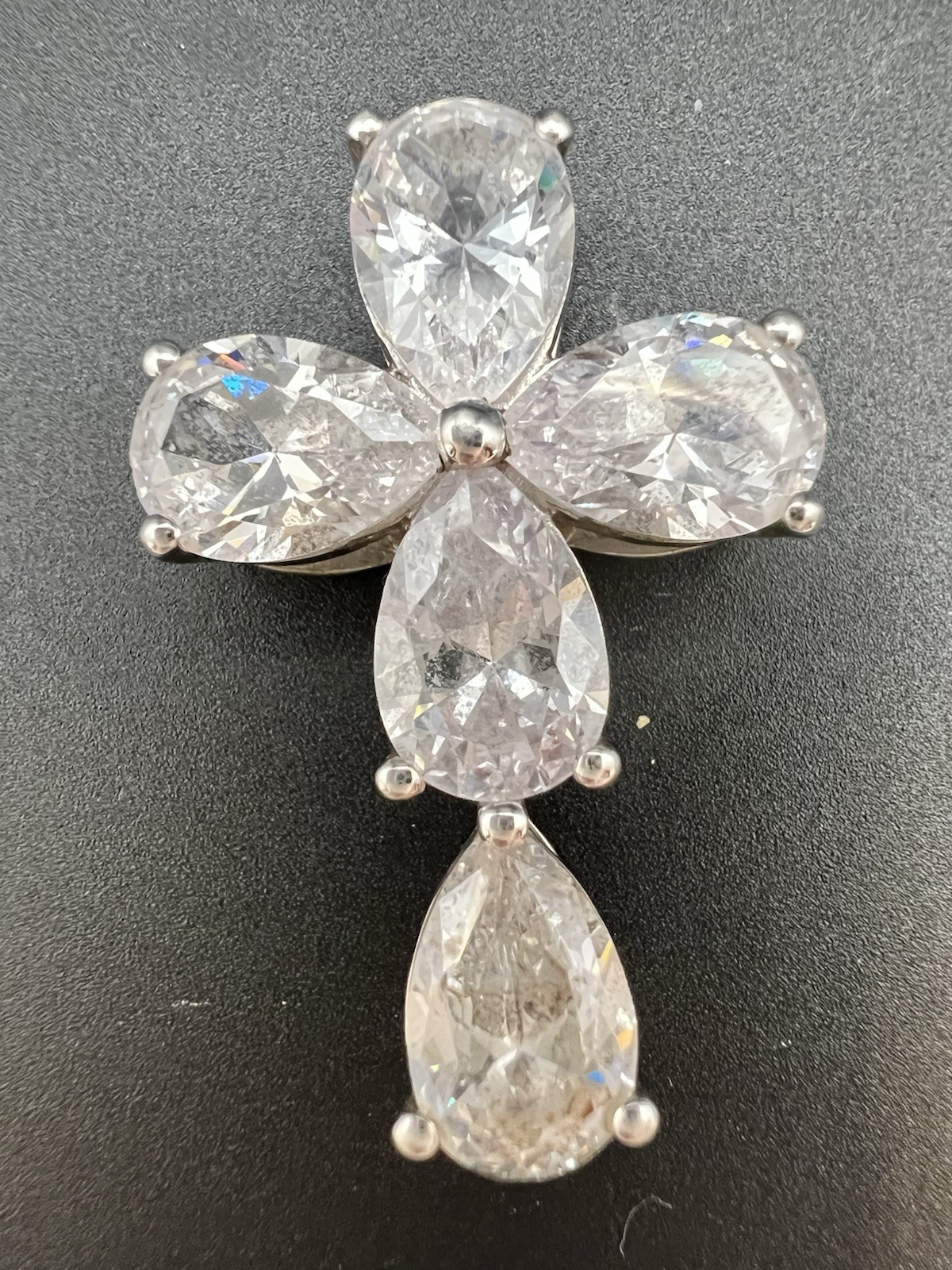 SJD CZ Sterling Silver 925 Cross Pendant