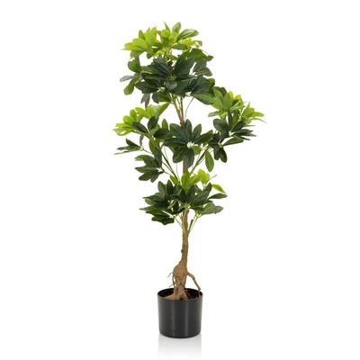 Kunstbaum Zimmerpflanze Schefflera Kunstpflanze Strahlenaralie künstlich 100 cm - Bild 1 von 4
