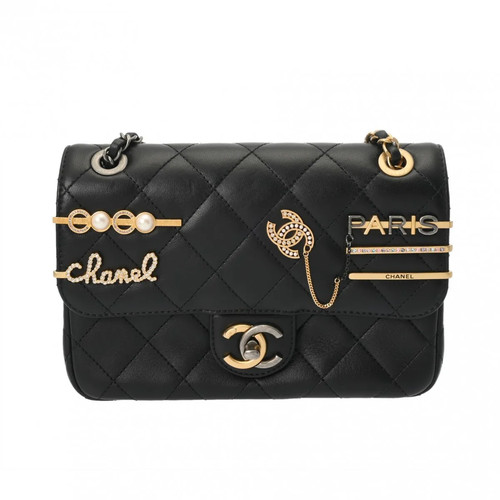 Chanel Mini Flap Bag 709288 Shoulder Bag Lambskin Black #WB642