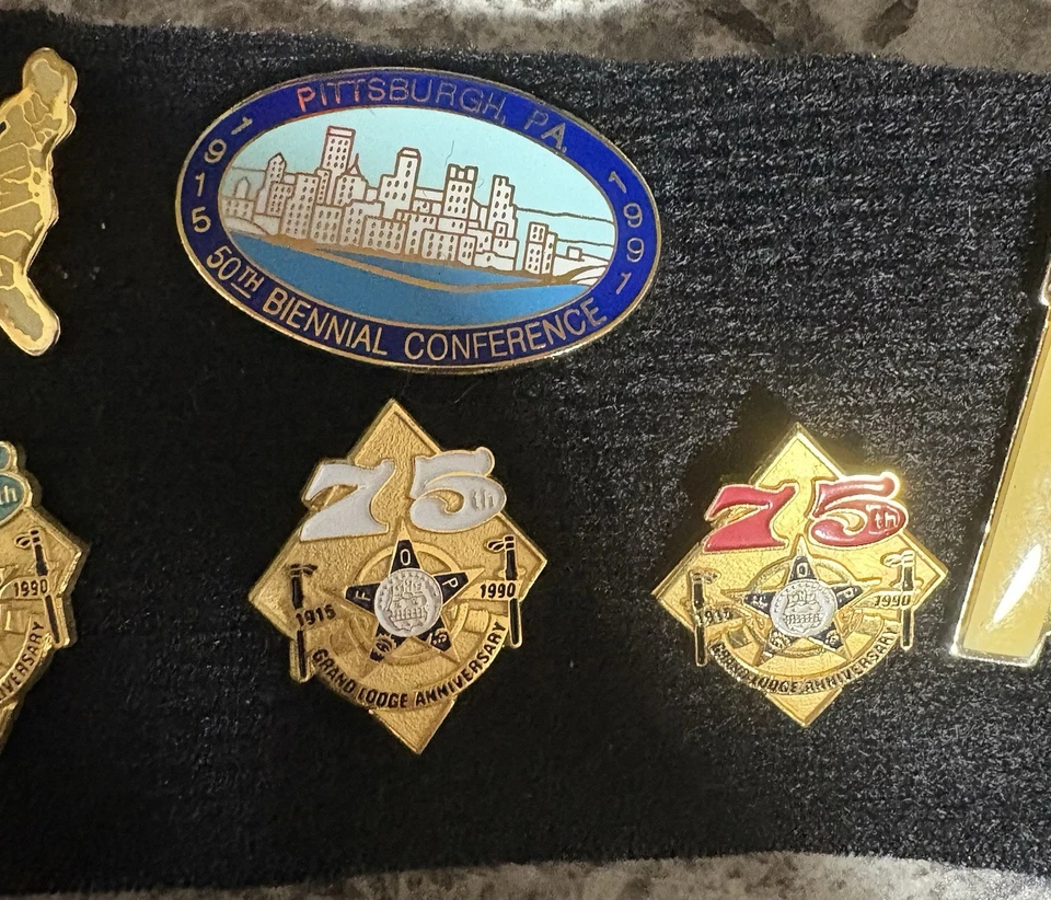 Prendedores FOP Orden Fraternal de Policía finales de los 80 y 90 RAROS Foto 3 de 4