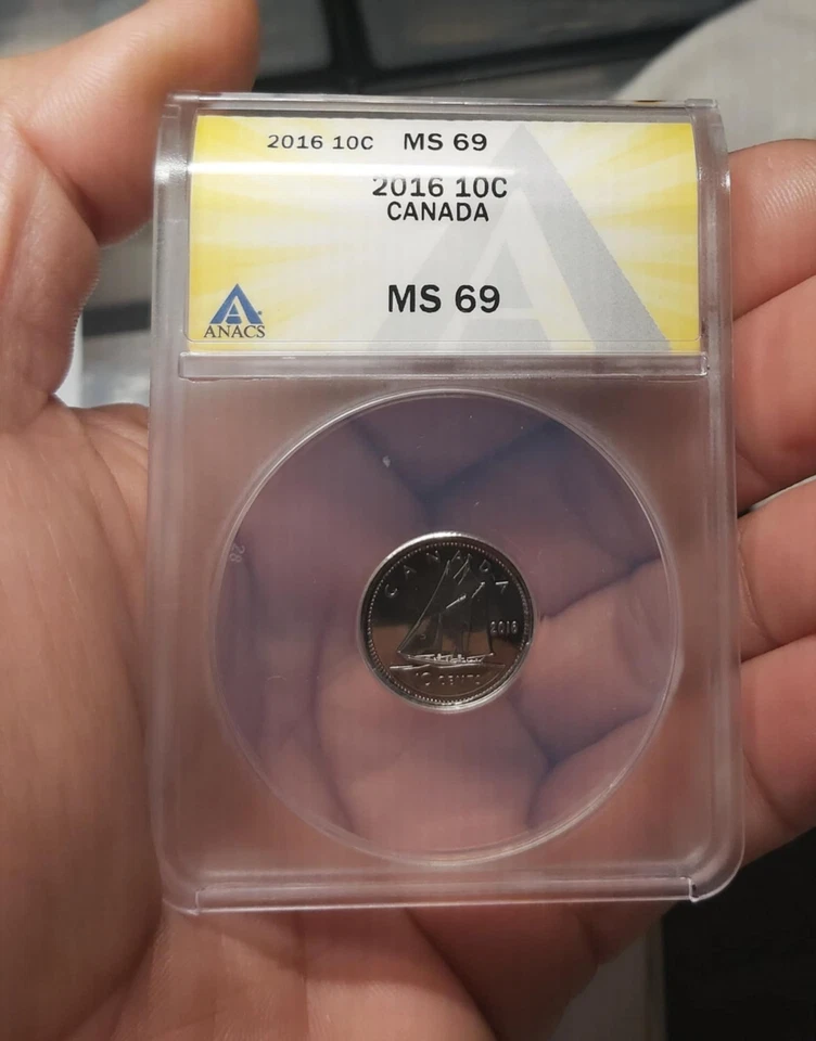 *Rare TOP HIGH* 2016 10 Cents Canada Coin Dime ANACS MS-69 Only 1-in-Ebay BID LO - Image 3 of 4