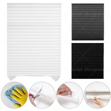 Self Adhesive Pleated Blinds Stick on Temporary Curtains Drapes Windows Covers