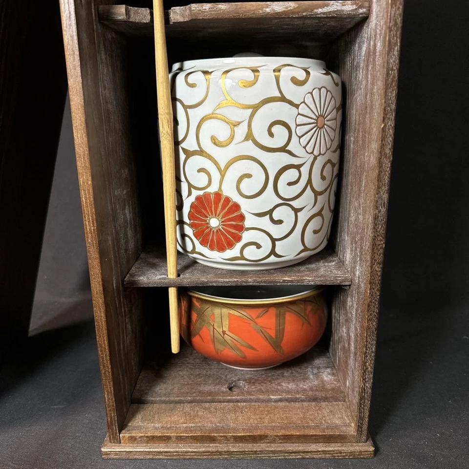 Conjunto de cerimônia de chá japonês Kuwa Chabako Matcha Bowl Mizusashi Natsume Scoop - Imagem 3 de 4