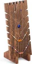 Wooden Necklace Display Stands for Selling, Freestanding Multiple Necklaces