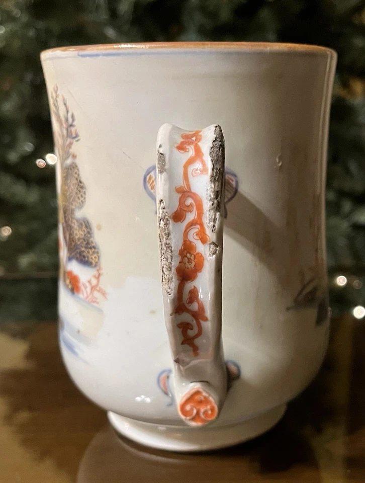 ANTIGUA Taza Jarra China Grande Imari Dorada, Siglo XVIII. 6 1/2" de alto Foto 3 de 4