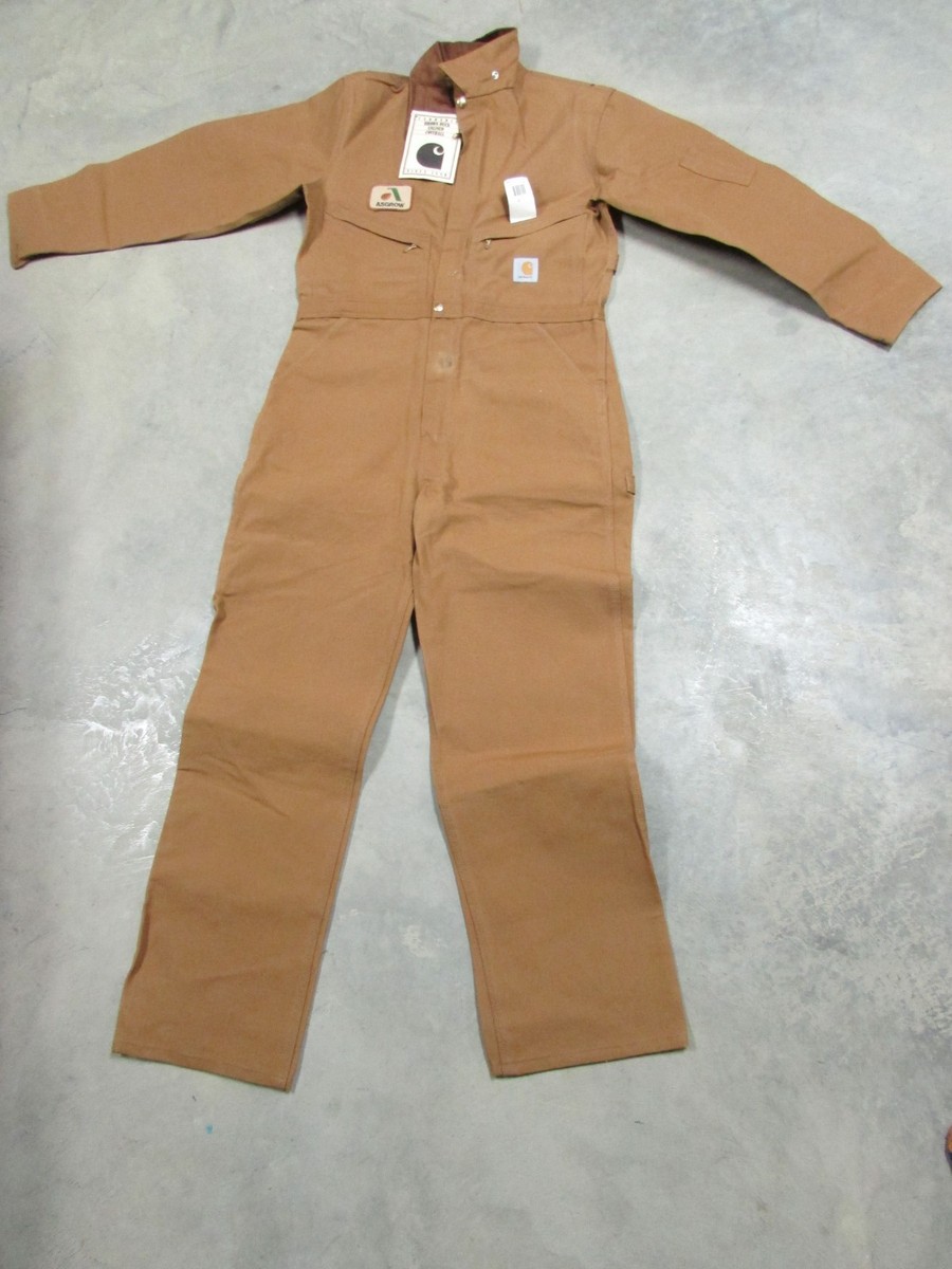 Carhartt Brown Duck Unlined Workwear Coveralls Size 42T | eBay
