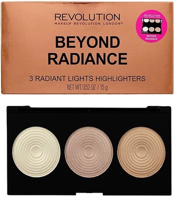 Makeup Revolution Beyond Radiance Palette 3 Highlighter Farbtöne Neu & Originalverpackt