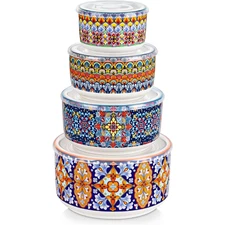 Vancasso SIMI Food Storage Bowls Set of 4 – Ceramic Nesting Serving Bowls