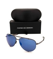 PORSCHE DESIGN P8920 C Dark Gunmetal / Blue Mirror 63mm Sunglasses