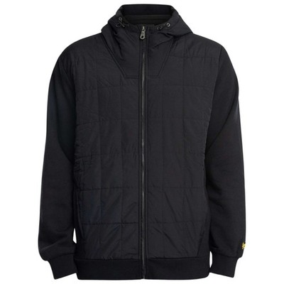 Lyle & Scott Hybrid Quilted Black Zip-Up Hoodie